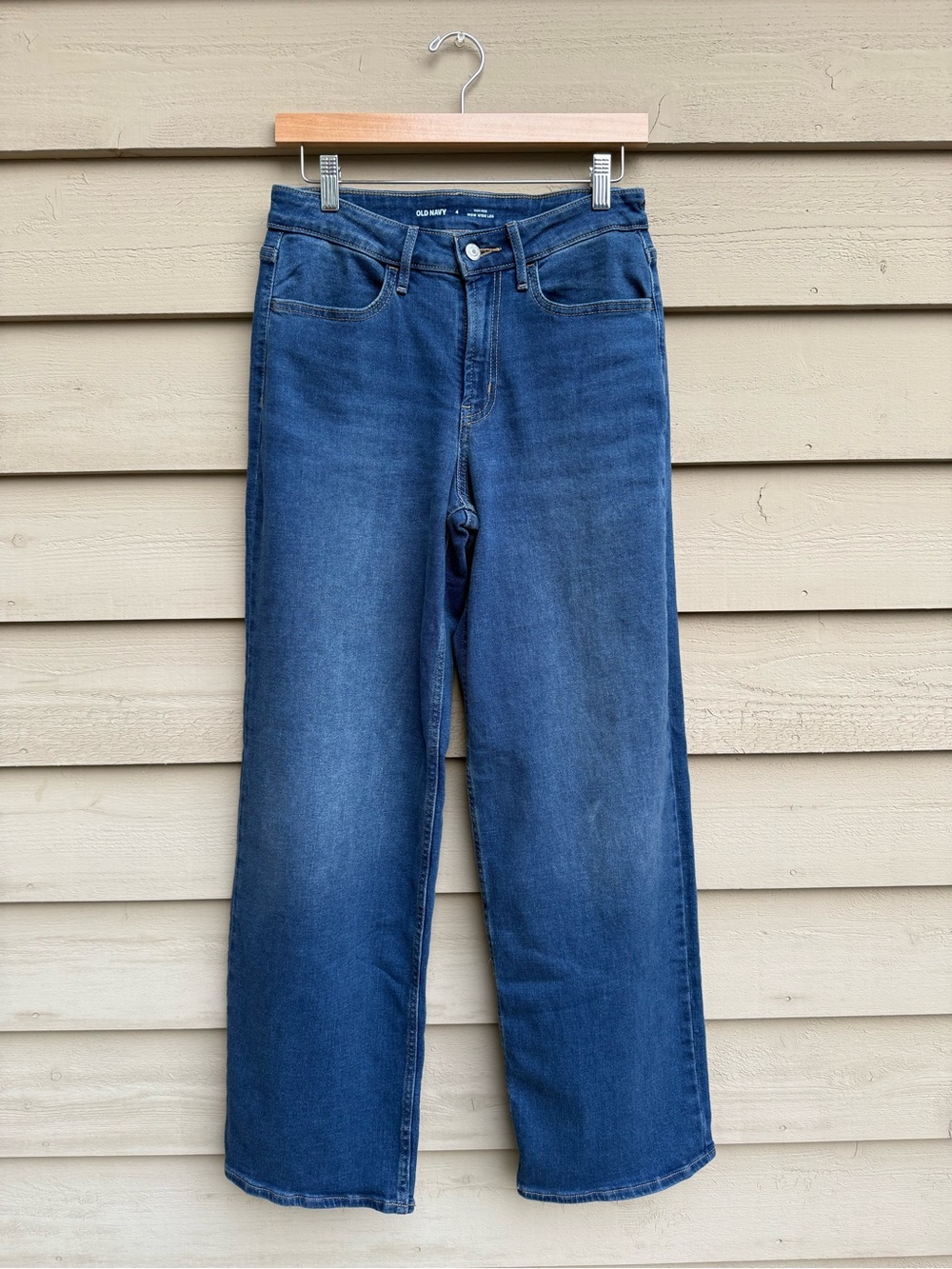 Old Navy Wide Leg Jeans - Size 4, Medium Blue Wash